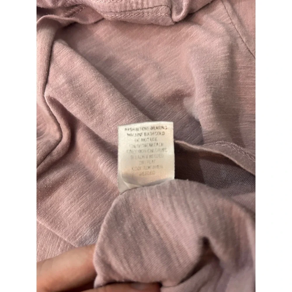 Soft Mauve Effortless V-Neck Top Womens XL Short Sleeve Tee - Picture 6 of 8